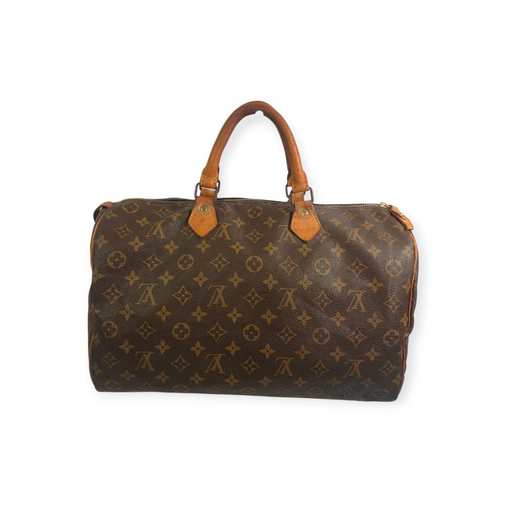 Louis Vuitton Speedy 40 Monogram Canvas Handbag Authentic COA